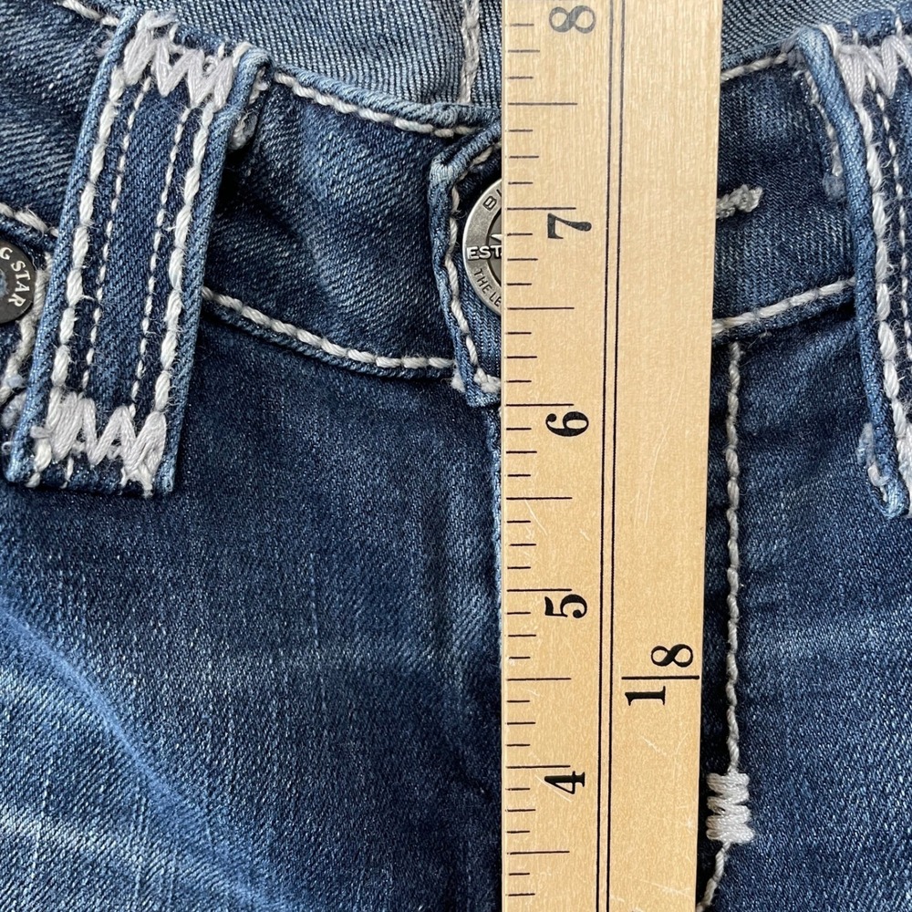 Big Star Jeans Womens 26R Blue Liv Skinny Low Rise Thick Stitch Denim Stretch - Picture 8 of 9